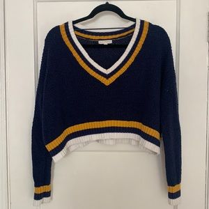 Urban Outfitters knit cropped V neck sweater